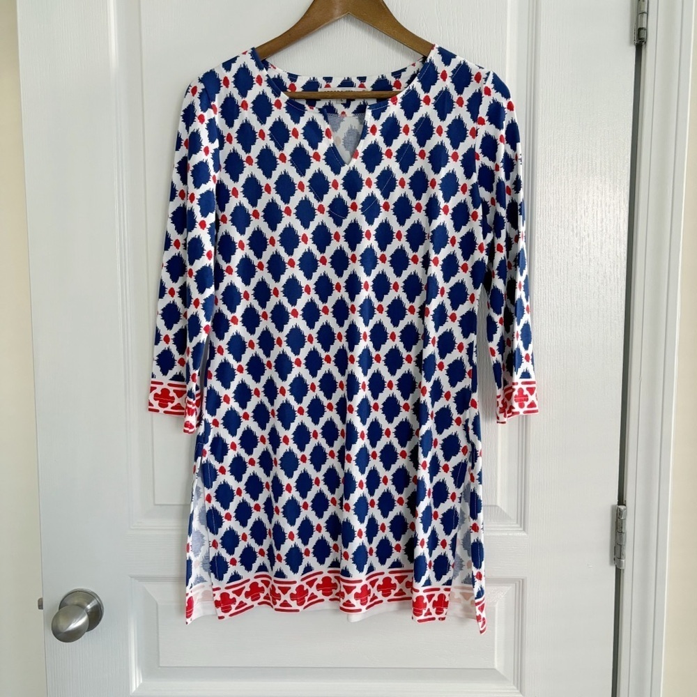 Barbara Gerwit Engineered Knit Split Neck Tunic T… - image 2